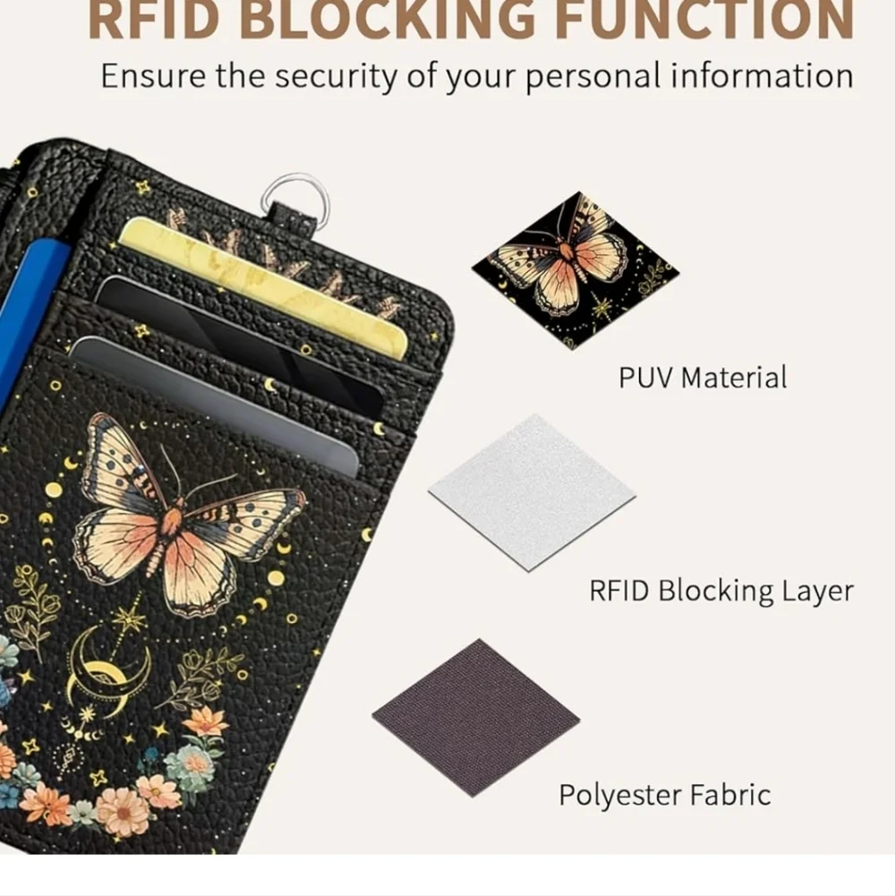 Butterfly Design Black Phone Wallet Case